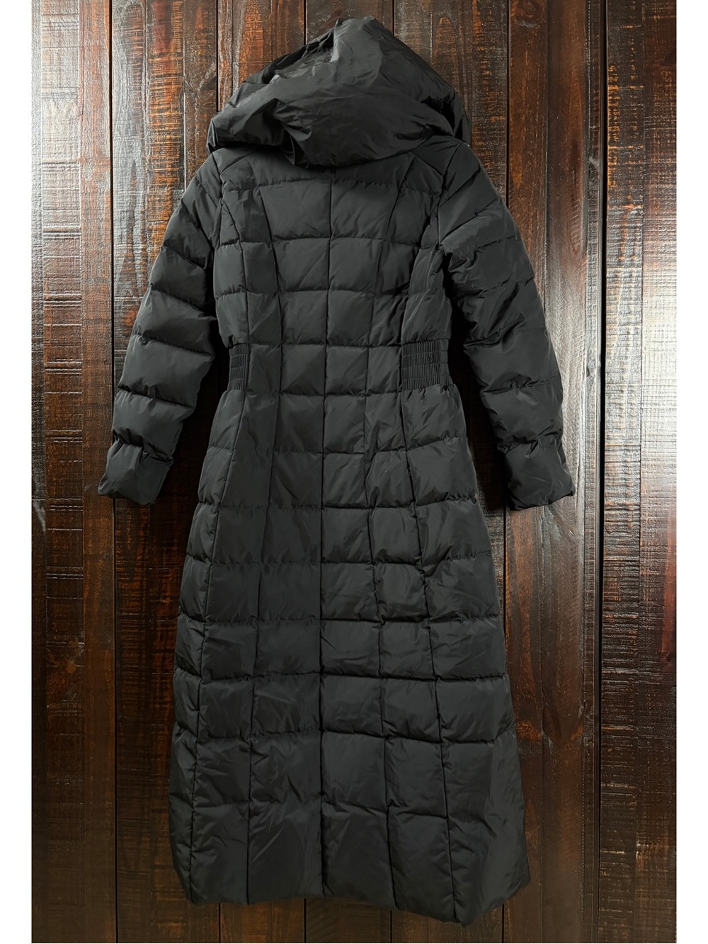 Cole Haan Black Quilted Down/Feather Hooded Maxi Puffer Coat - Small - Picture 7 of 15